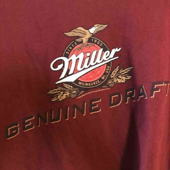 🛒 $15 Junk Food Miller Genuine Draft Cropped Graphic Long Sleeve T-Shirt  NEW … - Picture 3 of 5